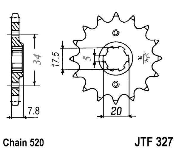 JT Sprockets JTF327.12 12T Steel Front Sprocket 