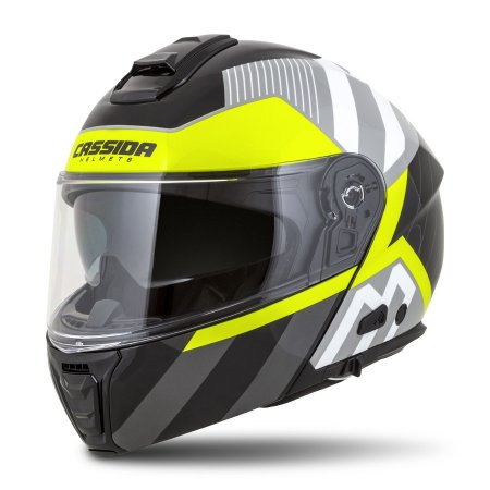 Full face helmet CASSIDA Modulo 2.0 Profile white/ black/  fluo yellow/ grey L
