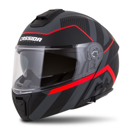 Full face helmet CASSIDA Modulo 2.0 Profile matt black/ grey/ red M